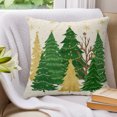 thumbnail image 3 of Pillow Covers 16x16 Set of 2, Green Christmas Tree Throw Pillow Covers Decorative Couch Cushion Cover, Golden Xmas Tree Winter Snowflake Rustic Microfiber Soft Pillowcases for Bedroom Living Room, 3 of 9
