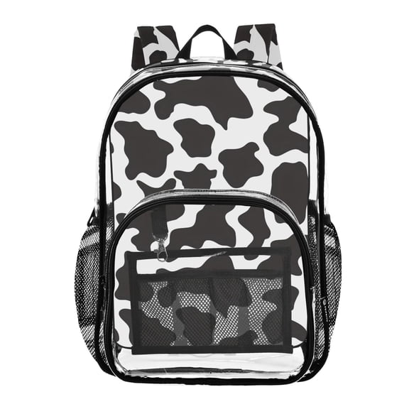 ALAZA Clear Backpack Cow Print PVC Transparent BookBag