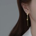 thumbnail image 2 of Sterling Silver CZ Star Dangle Earrings for Women Teens Long Dangle Earrings Threader Tassel, 2 of 5