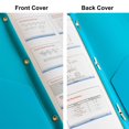 thumbnail image 2 of Youngever 6 Pack Heavy Duty Plastic Two Pocket Folders with 3 Prongs, Metal Prongs Fastener, Heavy Duty Plastic 2 Pocket Folder, in 6 Coastal Colors, 2 of 5