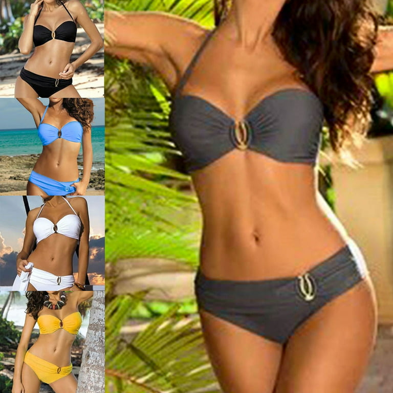 Brazilian Thong Push Up Underwired 2 Piece Bikini Set in 6 Colours