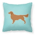 thumbnail image 2 of Carolines Treasures BB3604PW1818 Golden Retriever Checkerboard Pink Fabric Decorative Pillow, 2 of 5