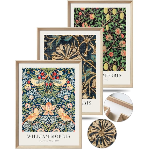 FCCUYE 12"x16" Wood Framed Wall Art, Black Cats Canvas Wall Decor, Set of 3, Henri Matisse and Van Gogh Prints Poster, Funny Cute Animal Pictures for Living Room, Bathroom, Gifts