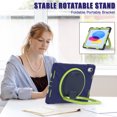 thumbnail image 6 of Case for iPad (A16) 11th/10th Gen 11/10.9 inch 2025/2022, 360 Degree Rotating Hand Grip Shockproof Cover with Shoulder Strap, NavyBlue Lime, 6 of 7