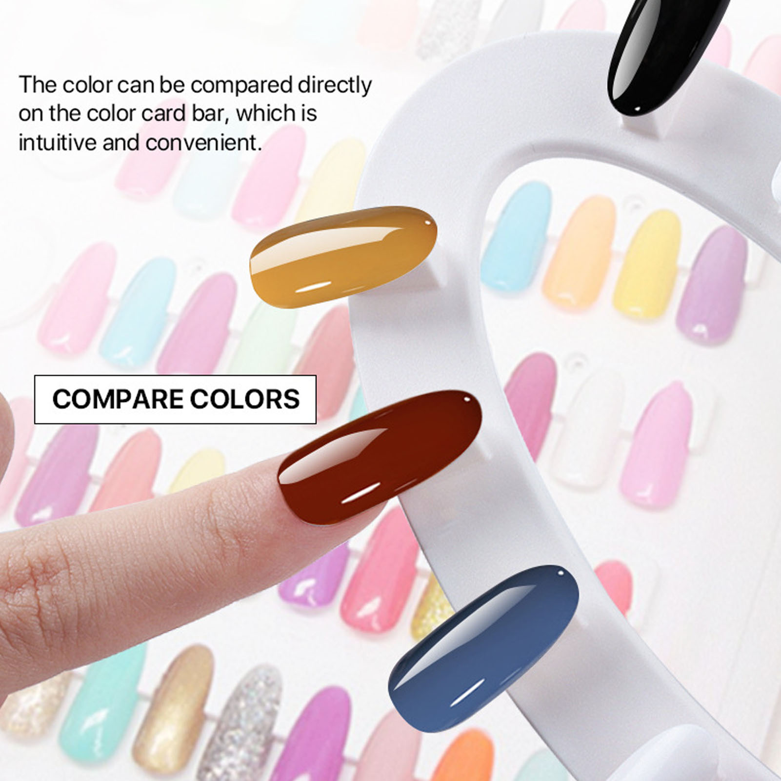 120 Colors Nail Color Display Book Disassemble Snap On Design with 120Pcs Tips White for Manicurist