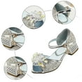 thumbnail image 4 of BOBOGOJP Girls Wedding Party High Heel Princess Shoes for Kid Toddler Silver for Size 13.5, 4 of 4
