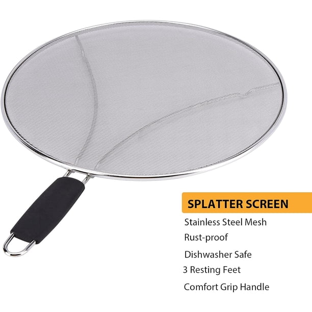 MagiDeal Écran Anti-éclaboussures, Couvercle de poêle à Mailles Fines, poignée Confortable, 19CM MagiDeal Écran Anti-éclaboussures, Couvercle de poêle à Mailles Fines, poignée Confortable, 19CM