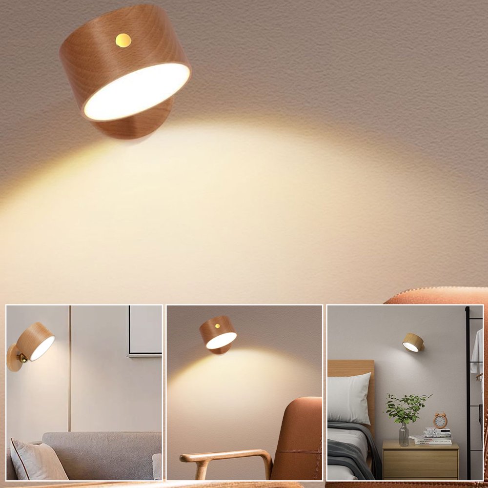 Lot 2 Lampes Lecture Murales LED Rechargeables - Intensité Variable Col De Cygne 360°