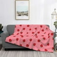 thumbnail image 2 of Yiaed Strawberries Print Blanket Throw Blanket Soft Cozy Flannel Blanket for Home Bed Sofa Couch Chair-60"x50", 2 of 6