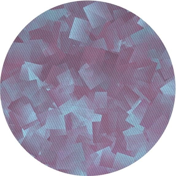 Ahgly Company Machine Washable Indoor Square Transitional Light Purple Blue Area Rugs, 3' Square