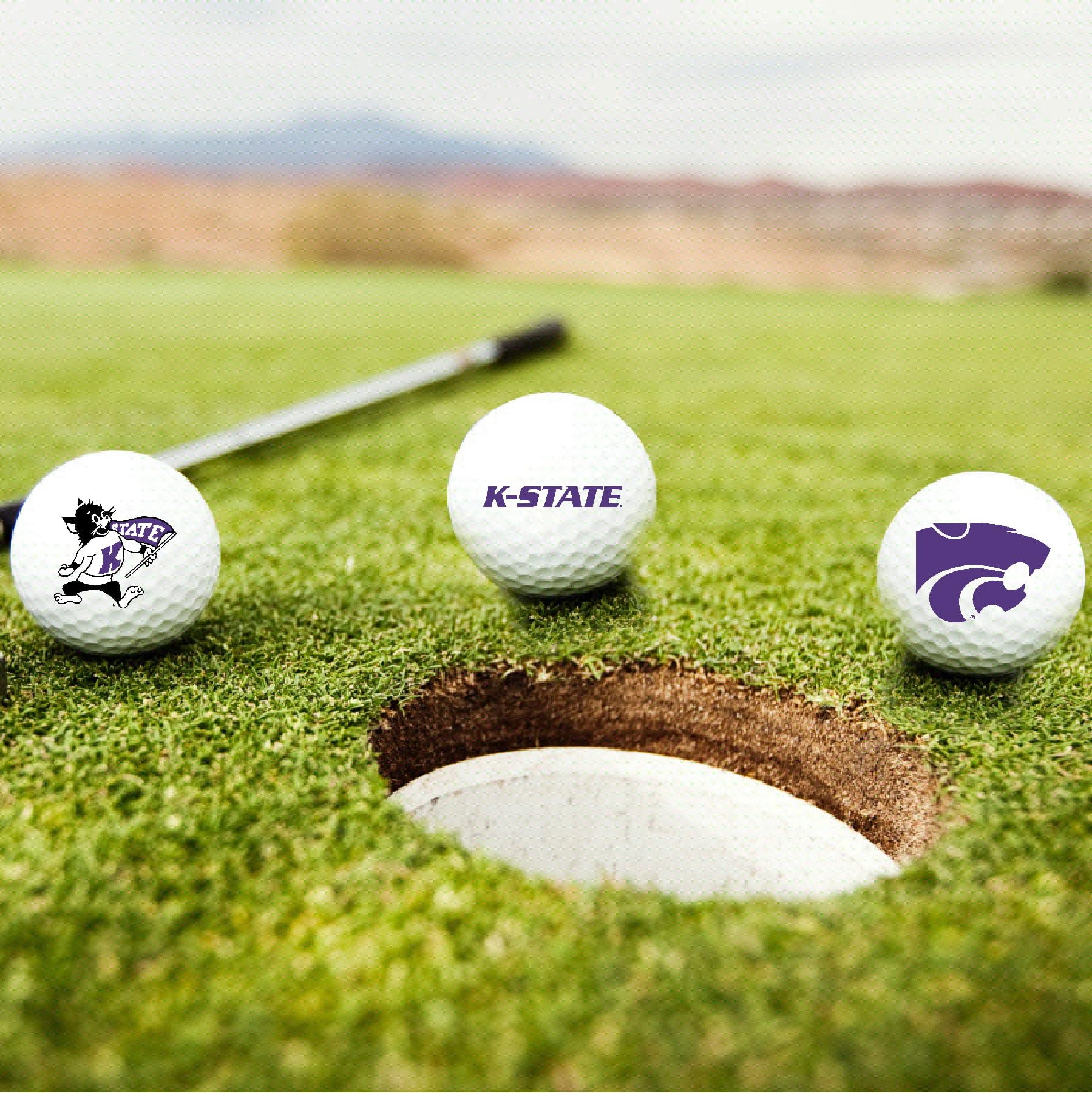 Kansas State Wildcats Logo Edition Officially Licensed NCAA Taylormade Distance+ Golf Balls 12-Pack (Dozen)