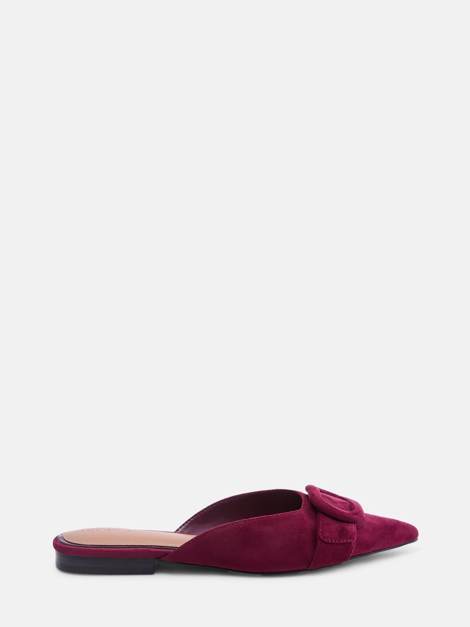 Free Assembly Women's Faux Suede Buckle Mules