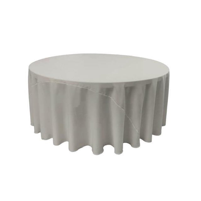 LA Linen TCpop132R-GrayLgtP41 Nappe en Popeline de Polyester Gris Clair - 132 Po Ronde