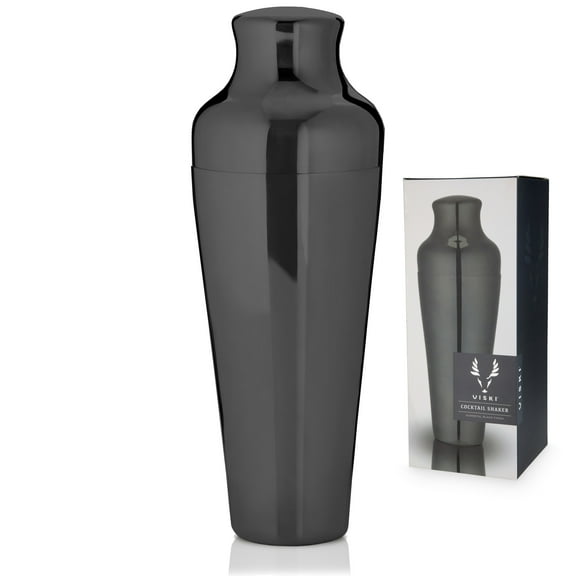 Viski Gunmetal Parisian Cocktail Shaker, Drink Shaker, Home Bar Gifts, 25oz