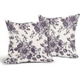 thumbnail image 2 of Vintage Floral Pillow Covers 18x18 Inch Set of 2 Tan and Cream Floral Throw Pillow Covers Chinoiserie Flower Pillowcases Rustic Farmhouse Cotton Linen Cushion Covers for Couch Bed Sofa Home Decor, 2 of 6
