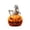 B, variant on Halloween Pumpkin Skull Glow in the Dark Decoration, Light Up Jack-o'-Lantern Creative Skeleton Head Figurine Statue for Tabletop Desk Shelf Mantel Fall Thanksgiving Indoor Home Decor Accent