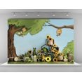 thumbnail image 1 of 7x5ft Sweet as Can Bee Backdrops for Photography Yellow Sunflowers Honeycomb Background Rabbit Green Tree, 1 of 5