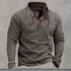 thumbnail image 1 of pstuiky Camisas de invierno de manga larga para hombre, Suéter informal de moda para hombre, color liso, con botones, manga larga y cuello alto. salir tops m, 1 of 3