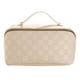 thumbnail image 1 of Diseño de la partición de la bolsa de maquillaje de almohada de gran capacidad, suave y práctico, bolsa de maquillaje de viaje de vacaciones al aire libre portátil impermeable y blanca, 1 of 10