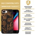 thumbnail image 7 of Case Yard Wooden Case for iPhone-8-Plus Soft TPU Silicone cover Slim Fit Shockproof Wood Protective Phone Cover for Girls Boys Men and Women Supports Wireless Charging Boho Elephant Design, 7 of 7