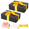 thumbnail image 1 of Cajas de regalo ZUVYRO negras brillantes de 28 x 18 x 9 cm, magnéticas, 2 unidades, 1 of 8