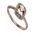 thumbnail image 2 of JeenJewels Sale: 1.50 Carat Peach Pink Morganite and Diamond Engagement Ring in 10k Rose Gold, 2 of 2