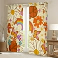 thumbnail image 2 of Homewish Lovely Daisy Flower Blackout Curtains Set of 2 (52x84 Each),Cartoon Floral Butterfly Window Curtains,Beige Orange Curtains and Drapes For Girl,Microfiber Bedroom Decor, 2 of 6