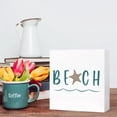thumbnail image 5 of Zomyto 5"x5" Summer Beach Theme Wood Box Sign Beach Starfish Wooden Block Sign Desk Décor,Summer Beach Sign Decor, 5 of 6
