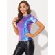 thumbnail image 2 of Disfraz de Halloween Top Multicolor Brillante Metálica Para Mujer negro verde oscuro XL, 2 of 5