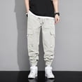 thumbnail image 2 of EHRWE Men Cargo Pants With Pockets Stretch Drawstring Trousers Casual Cargo Pants For Men Classic Casual Stylish, 2 of 3