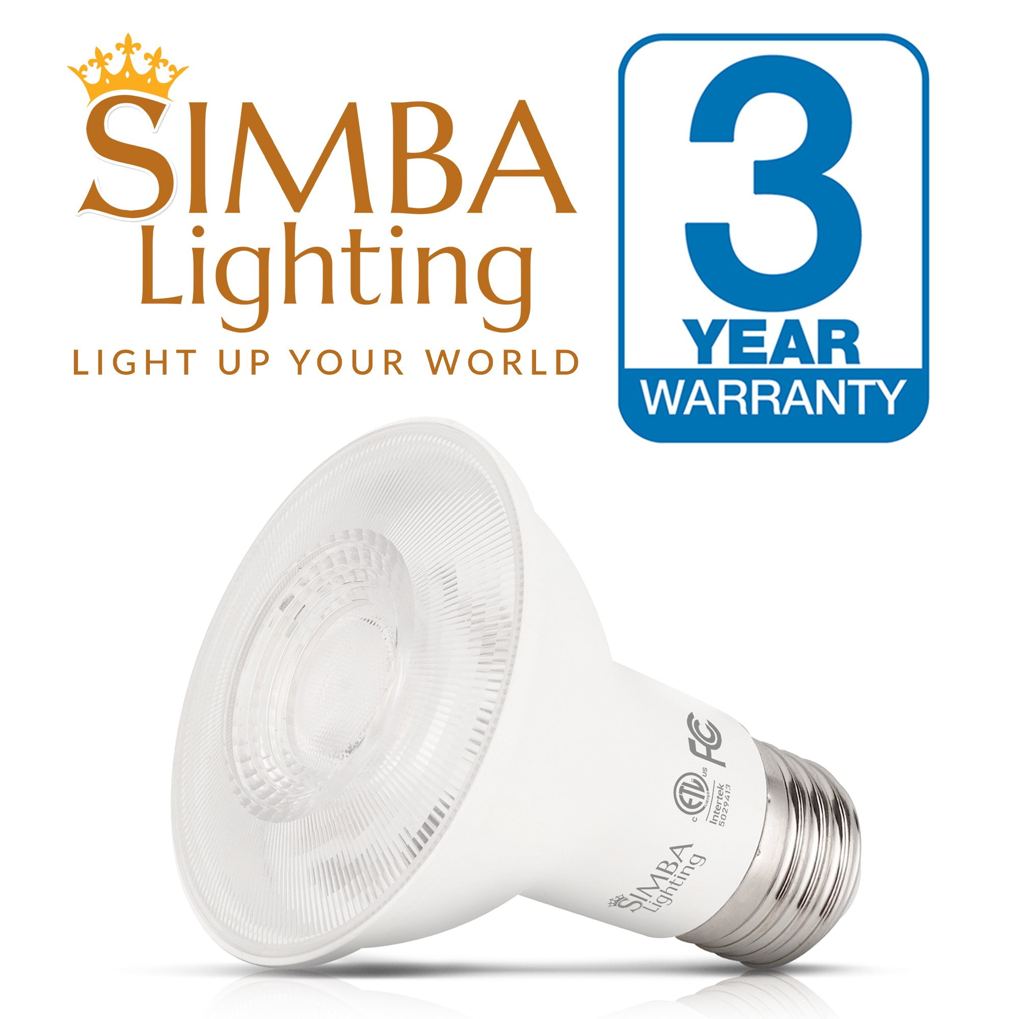 Simba Lighting LED PAR20 6W 38 Spotlight ETL Listed 40W 50W Replacement Bulbs 120V Dimmable E26 3000K Soft White 6-Pack