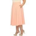 thumbnail image 2 of White Mark Women's Plus Size Flared Midi Skirt, 2 of 6