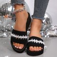 thumbnail image 2 of Rokment Womens Bling Sequin Lace Platform Wedge Slippers for Indoor and Outdoor Comfortable Arch Support Walking Slip on Sandals Lightweight Dress Slides Beach Summer Silver Size 7, 2 of 7