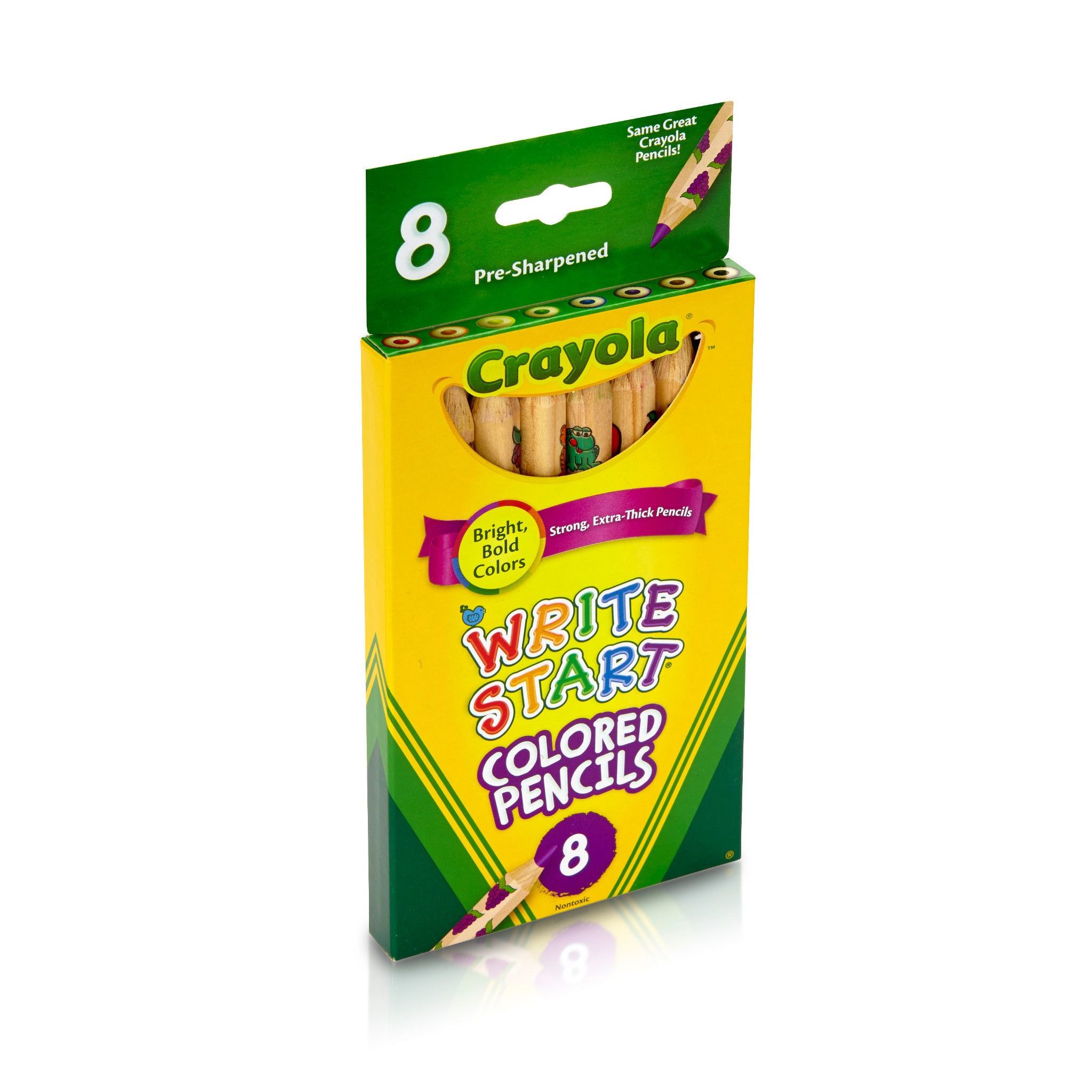Lápices de colores extra gruesos Crayola Write Start, 8 piezas, útiles para jardín de infantes, artes y manualidades para niños, regalos, de 3, 4, 5, 6 años 5