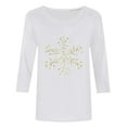 thumbnail image 5 of successthop Christmas Tops Women Funny Graphic Snow Plus Size 3/4 Sleeve Shirt Oversized Crewneck Trendy Clothes, 5 of 5