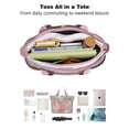 thumbnail image 4 of Tote Bag for Women - Pioneer Flower Shoulder Bag - Large Utility Work Duffle Bag with Zipper Handbag for Travel, Work, Sprots, 4 of 5