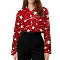 thumbnail image 3 of Iaqnaocc 4th Of July Womens Tops Usa Patriotic American Flag Stars Blouses 250 Anniversary Usa Freedom Button Down Collared Shirt Casual Long Sleeve Outfits Red M, 3 of 4