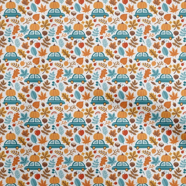 oneOone Polyester Spandex Orange Fabric Kids Autumn Winter Craft Projects Decor Fabric Printed By The Yard 56 Inch Wide