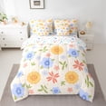 thumbnail image 2 of Homewish Kawaii Cartoon Flower Bedding Comforter Set 7 Pieces, Rustic Floral Plant Full Bedding Set, Teens Kids Girls Women Reversible Fitted Sheet Flat Sheet, Microfiber Bedroom Decor, 2 of 7