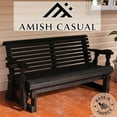 thumbnail image 5 of Amish Casual Heavy Duty 800 Lb Roll Back Pressure Treated Porch Glider with Cupholders (4 Foot, Semi Solid Black Stain), 5 of 7