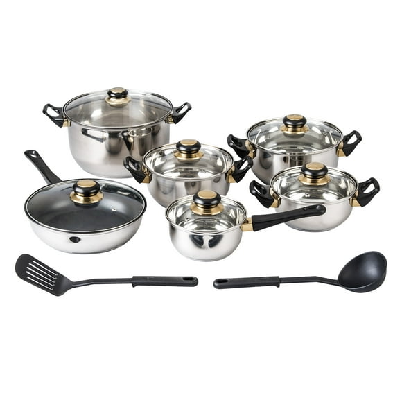 Batería de cocina Cinsa 14 piezas Con Tapas de vidrio