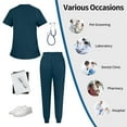 thumbnail image 6 of VIAOLI Women's Scrubs Set - V-Neck Top & Drawstring Jogger Scrub Pant for Nursing Uniforms, 9 colors, 6 of 6
