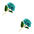 thumbnail image 2 of Cateissary Impresionantes flores de imitación rosas chapadas en oro para un encanto duradero plantas artificiales flores de plástico azul cielo cielo azul 2piezas, 2 of 6