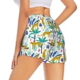 thumbnail image 2 of Uemuo Summer Leopard Pattern Women's Athletic Shorts High Waisted Running Shorts with Liner Pockets Gym Elastic Workout Shorts-Small, 2 of 9