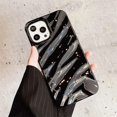thumbnail image 5 of Compatible for iPhone 12/12 Pro Case 3D Fold Wave Cute Sparkle Glitter Fashion Luxury Soft TPU Shockproof Protect Women Girl Teen Phone Case for iPhone 12/12 Pro 6.1''-Black, 5 of 13