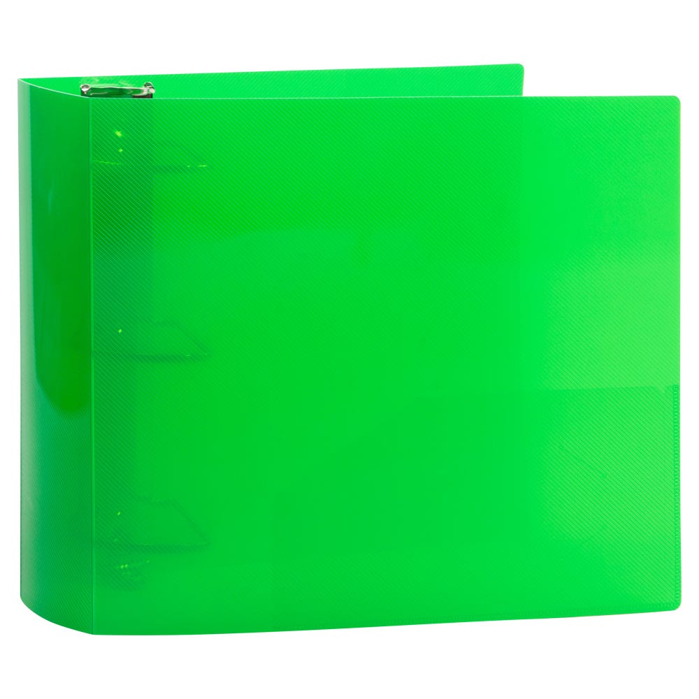 JAM Paper Plastic 4 inch Binder, 3 Metal Ring, Green, 1/Pack