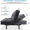 thumbnail image 3 of ZXNYH Futon Sofa Bed Convertible Memory Foam Couch Bed, Modern Sleeper Sofa with Adjustable Armrests&Backrests, Futon Sets for Compact Living Spaces Offices Apartments Dorm Bonus Room,Grey, 3 of 6