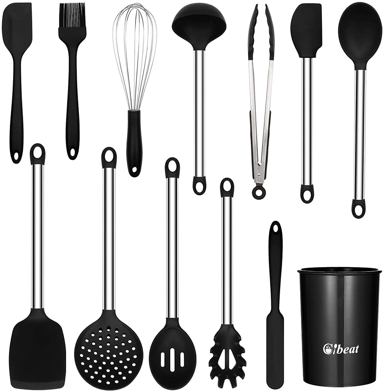 Cibeat 13pcs Cooking Utensil Set Silicone Kitchen Gadgets Utensil Set