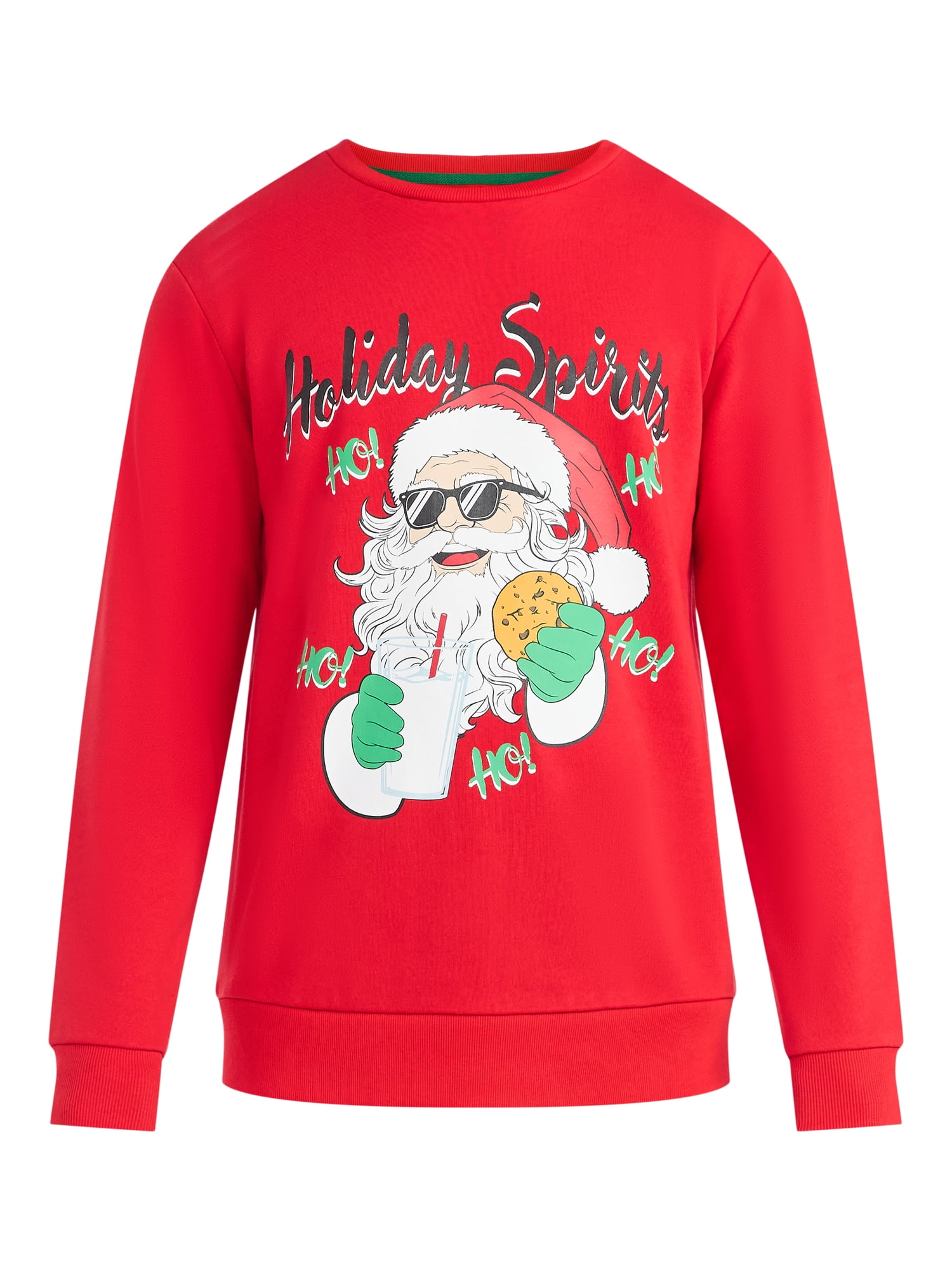 Mens & Big Men's Holiday Christmas Graphic Sweatshirt Holiday Spirits, Sizes S-3XL by Jolly Knits