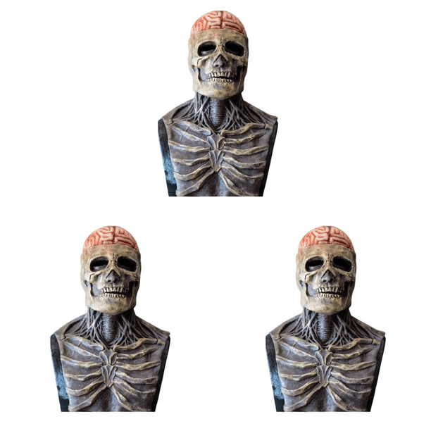 Máscara de calavera aterradora de Halloween de sílice para fiesta de Halloween mascarada roja